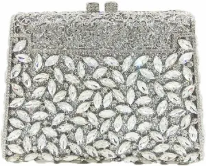 Boutique De FGG Crystal Clutch Purse for Women Formal Evening Handbags Rhinestone Clutch Bag Wedding Party Handbags,Mini