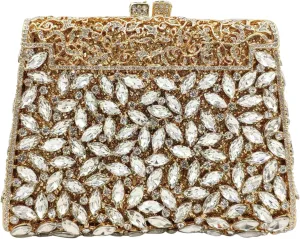 Boutique De FGG Crystal Clutch Purse for Women Formal Evening Handbags Rhinestone Clutch Bag Wedding Party Handbags,Mini