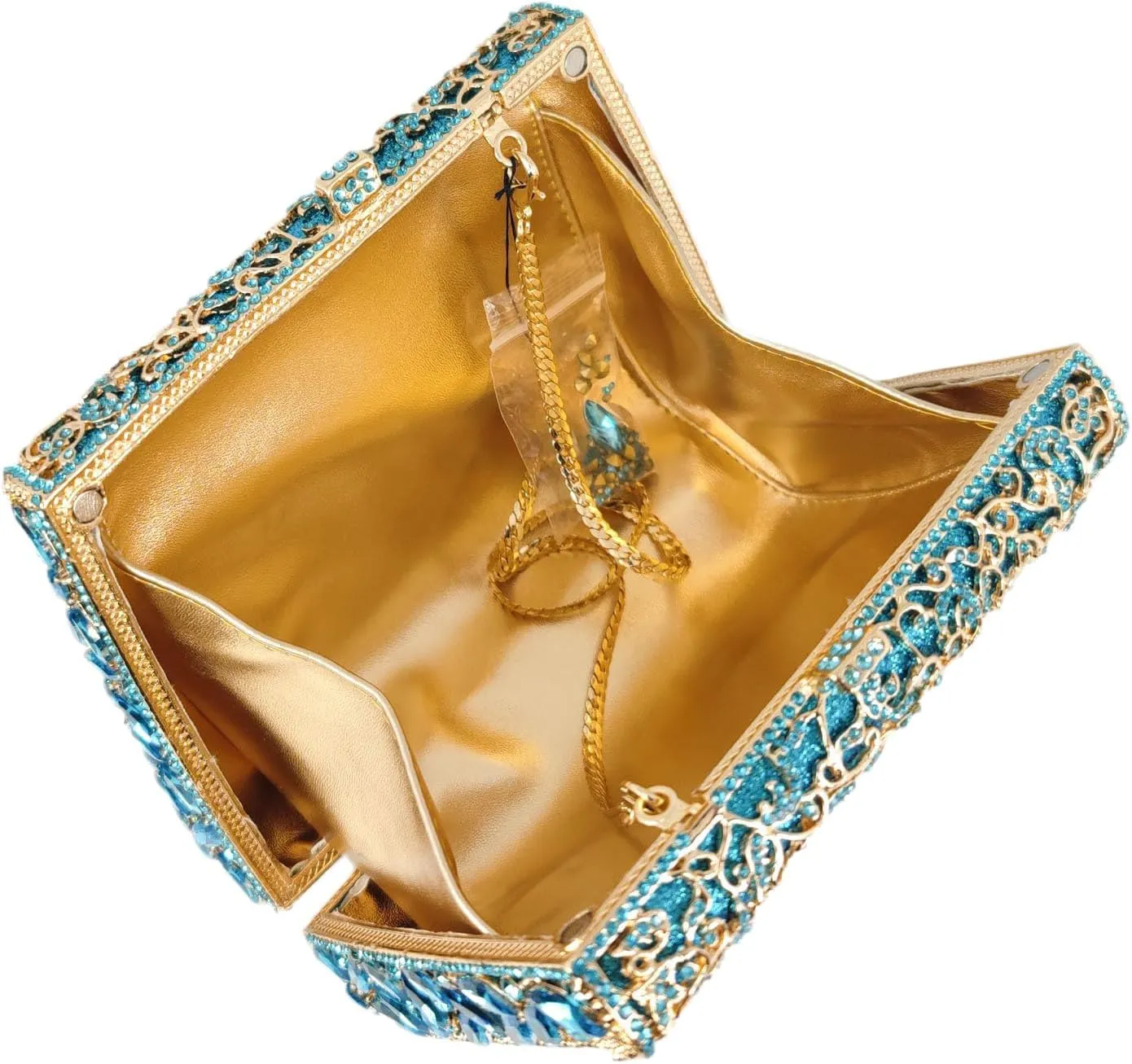 Boutique De FGG Crystal Clutch Purse for Women Formal Evening Handbags Rhinestone Clutch Bag Wedding Party Handbags,Mini