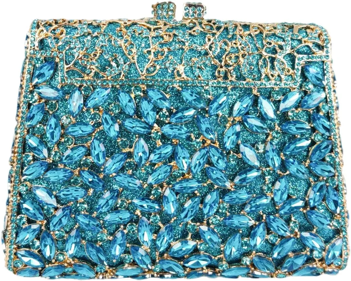 Boutique De FGG Crystal Clutch Purse for Women Formal Evening Handbags Rhinestone Clutch Bag Wedding Party Handbags,Mini