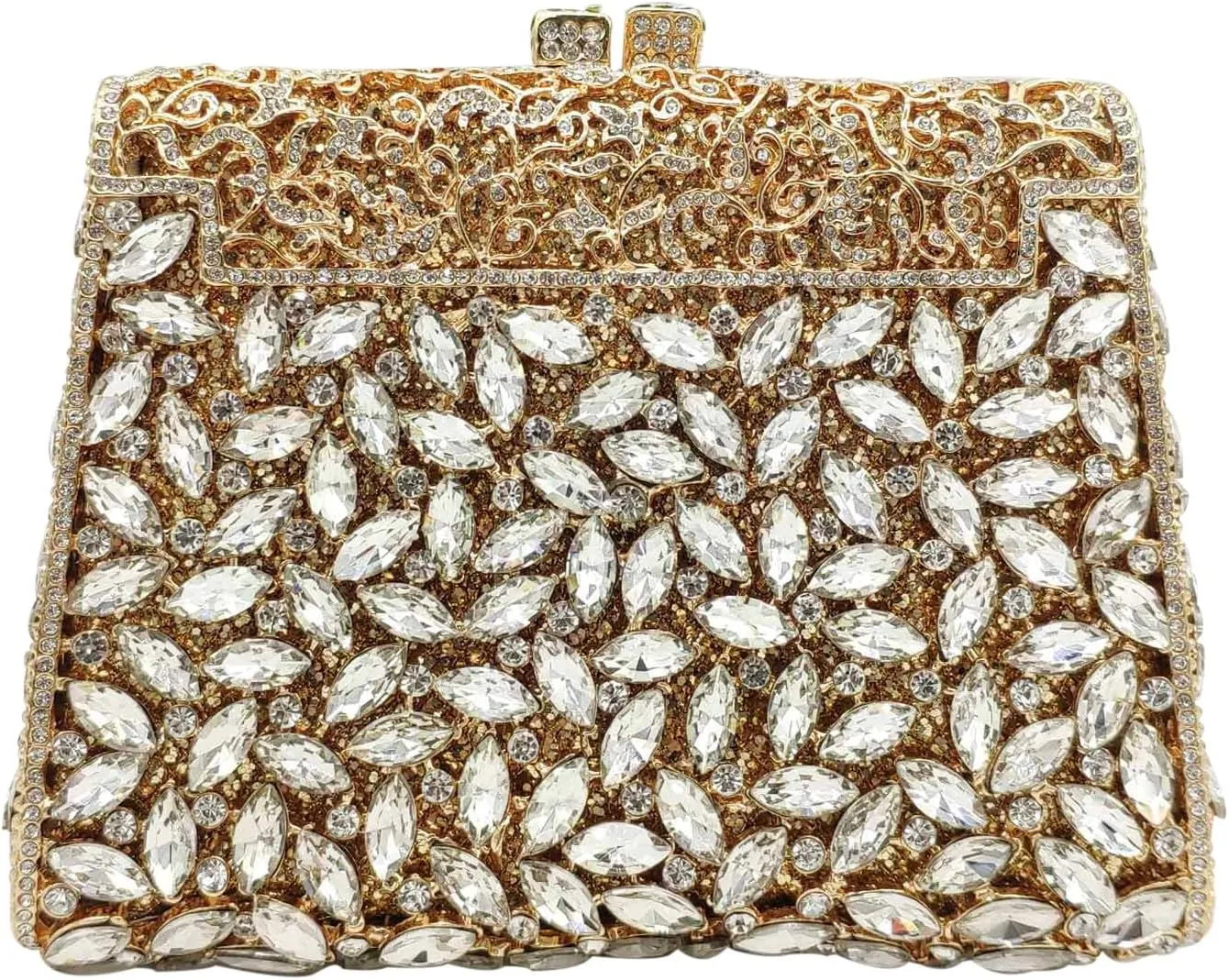 Boutique De FGG Crystal Clutch Purse for Women Formal Evening Handbags Rhinestone Clutch Bag Wedding Party Handbags,Mini