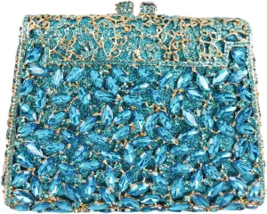 Boutique De FGG Crystal Clutch Purse for Women Formal Evening Handbags Rhinestone Clutch Bag Wedding Party Handbags,Mini