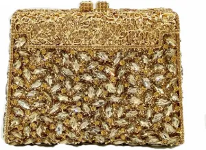 Boutique De FGG Crystal Clutch Purse for Women Formal Evening Handbags Rhinestone Clutch Bag Wedding Party Handbags,Mini
