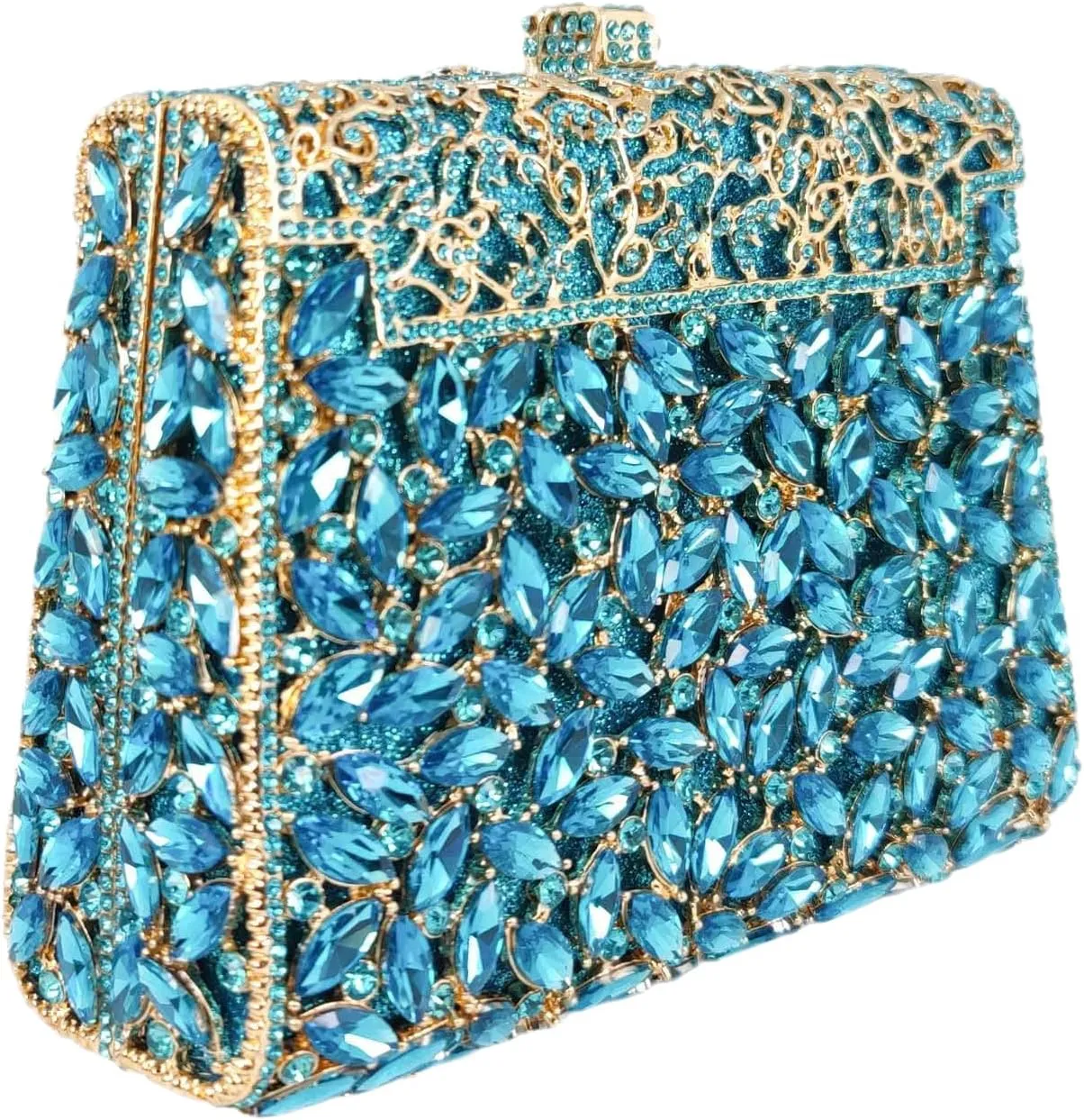 Boutique De FGG Crystal Clutch Purse for Women Formal Evening Handbags Rhinestone Clutch Bag Wedding Party Handbags,Mini