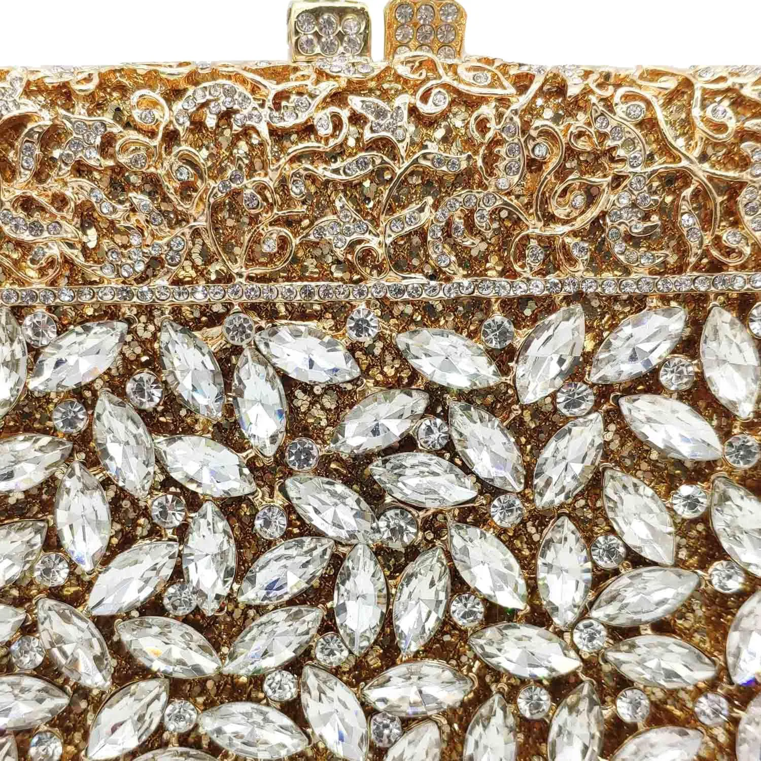 Boutique De FGG Crystal Clutch Purse for Women Formal Evening Handbags Rhinestone Clutch Bag Wedding Party Handbags,Mini