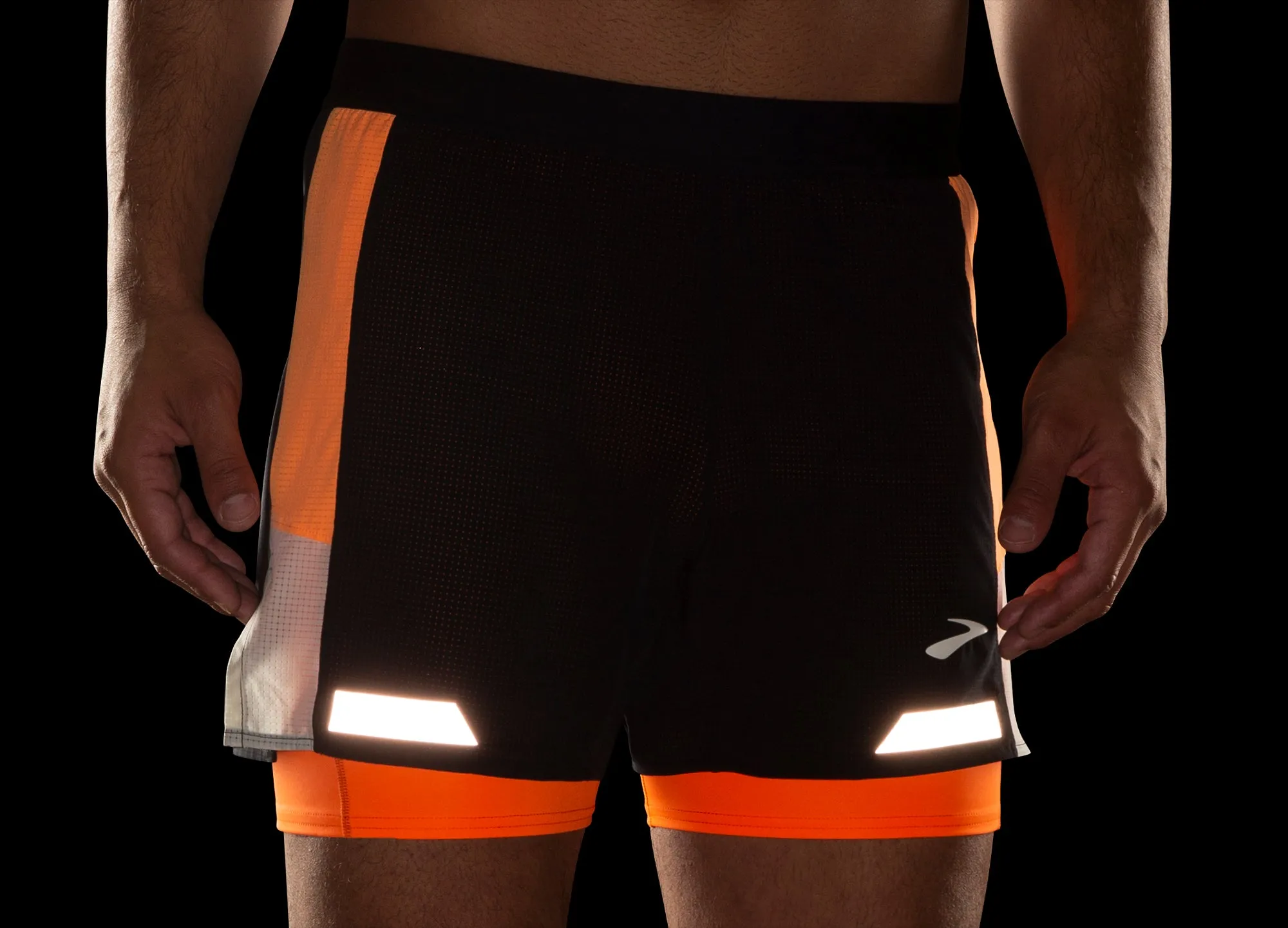 Brooks Run Visible 2.0 2 In 1 Mens Running Shorts - Black