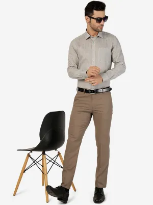 Brown Solid Regular Fit Formal Shirt | JadeBlue
