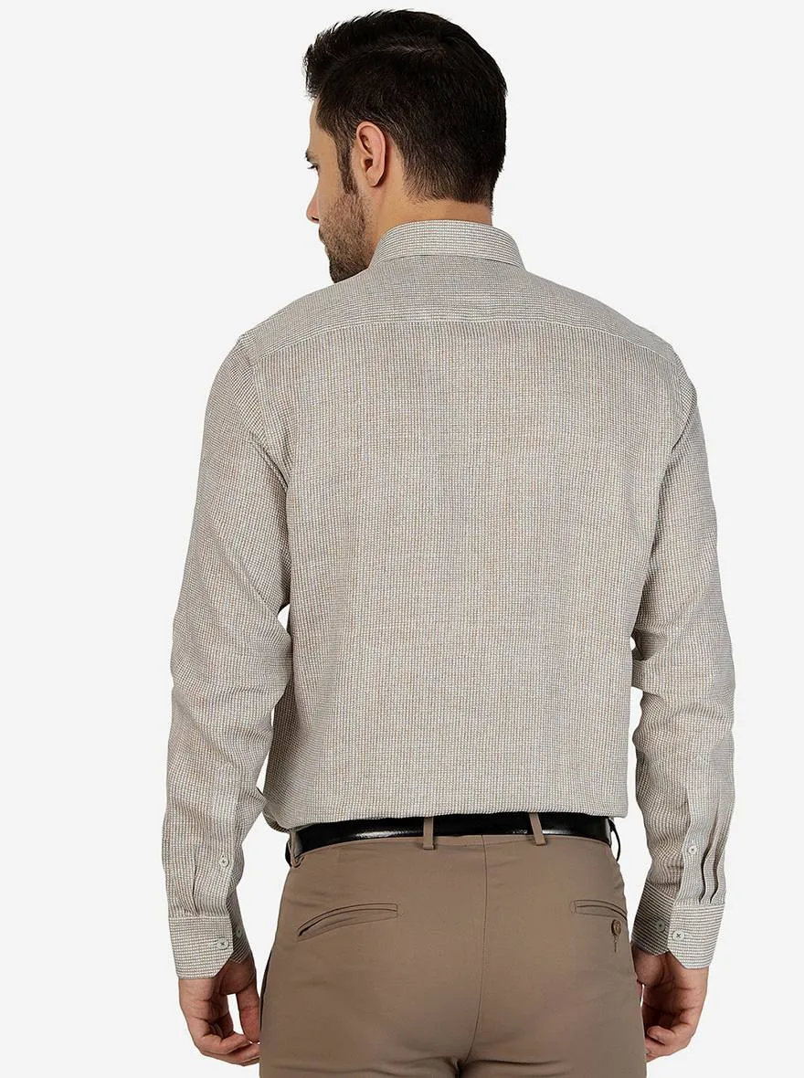 Brown Solid Regular Fit Formal Shirt | JadeBlue