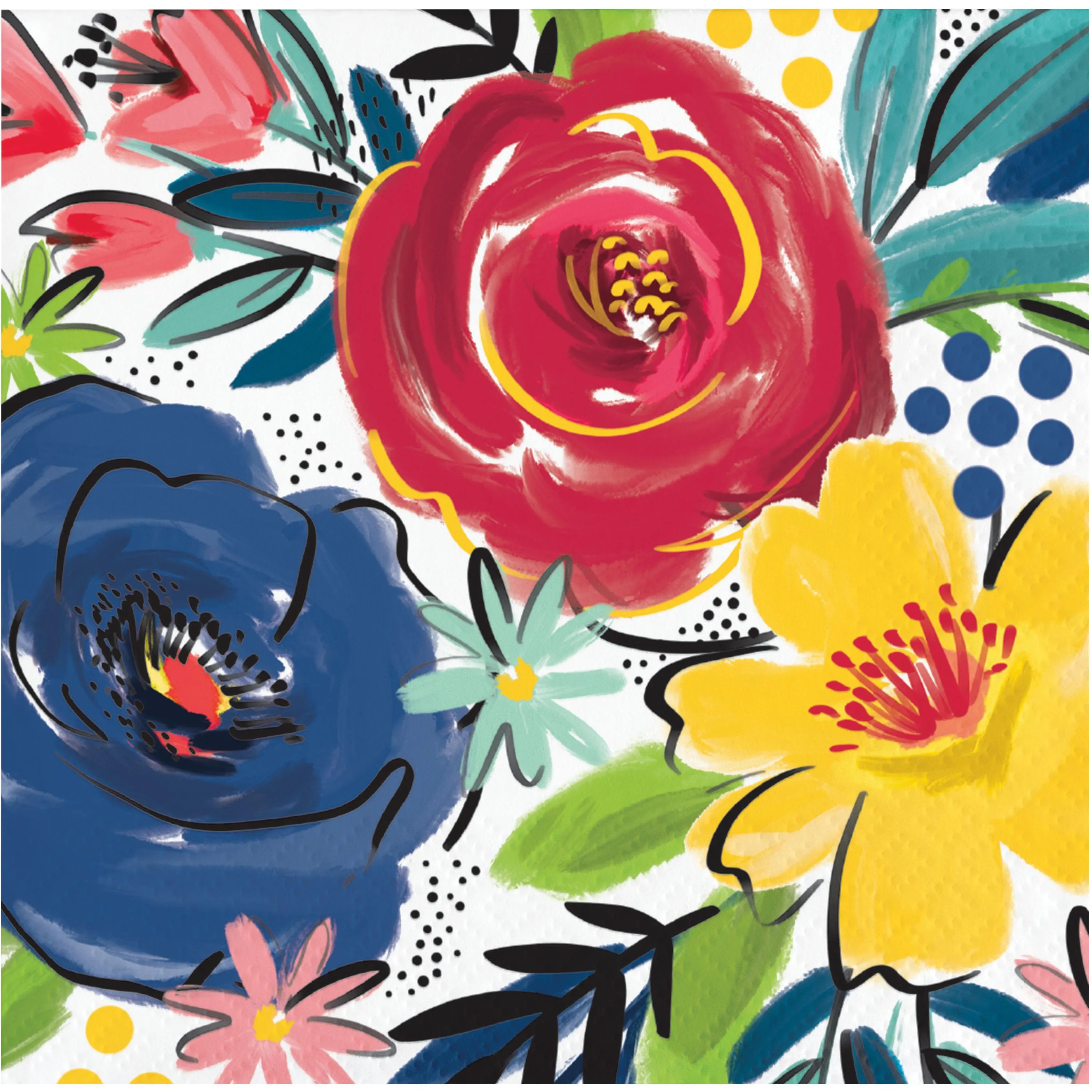Bulk Bountiful Blooms 24ct 2ply Beverage Napkin (288 per Case)