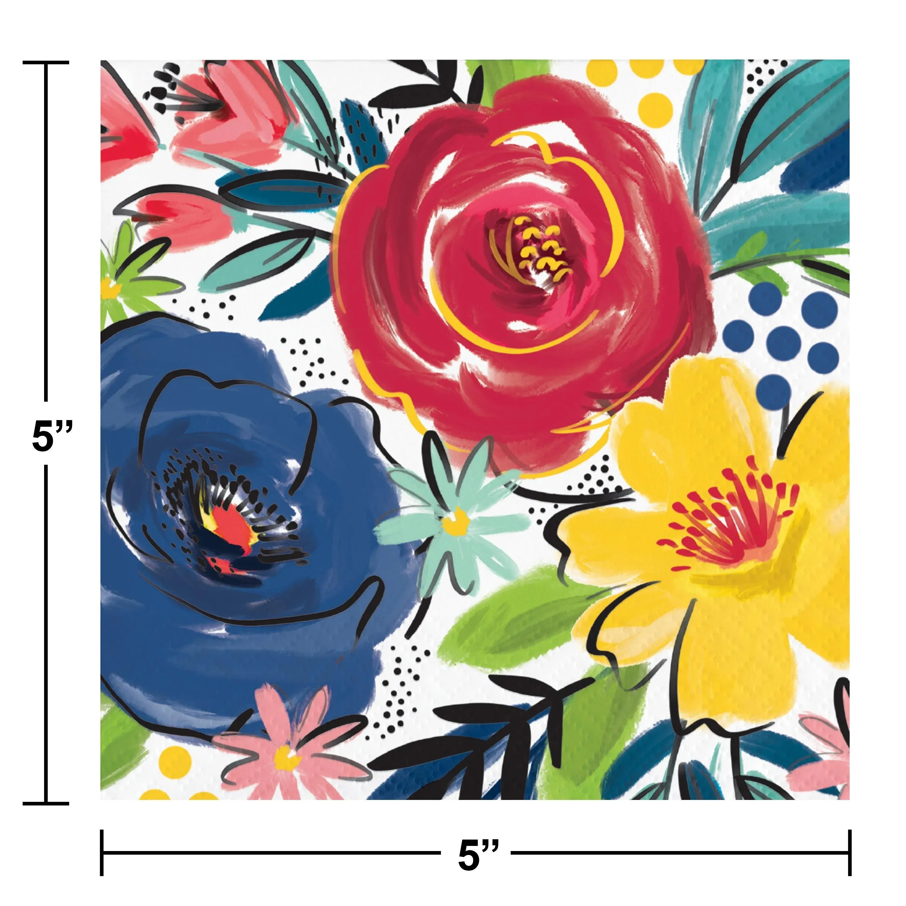 Bulk Bountiful Blooms 24ct 2ply Beverage Napkin (288 per Case)
