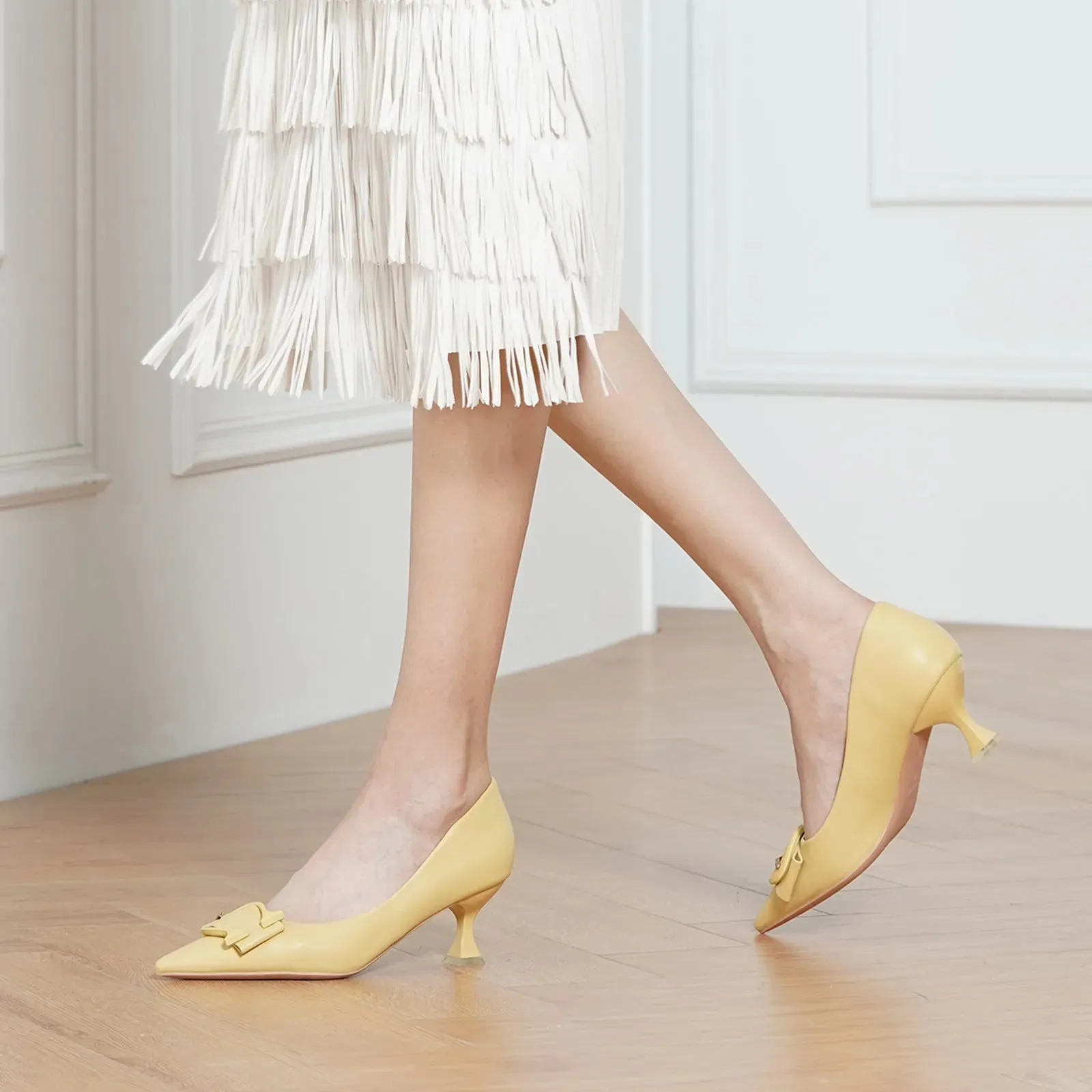 C Buckle Kitten Heel Women Pumps