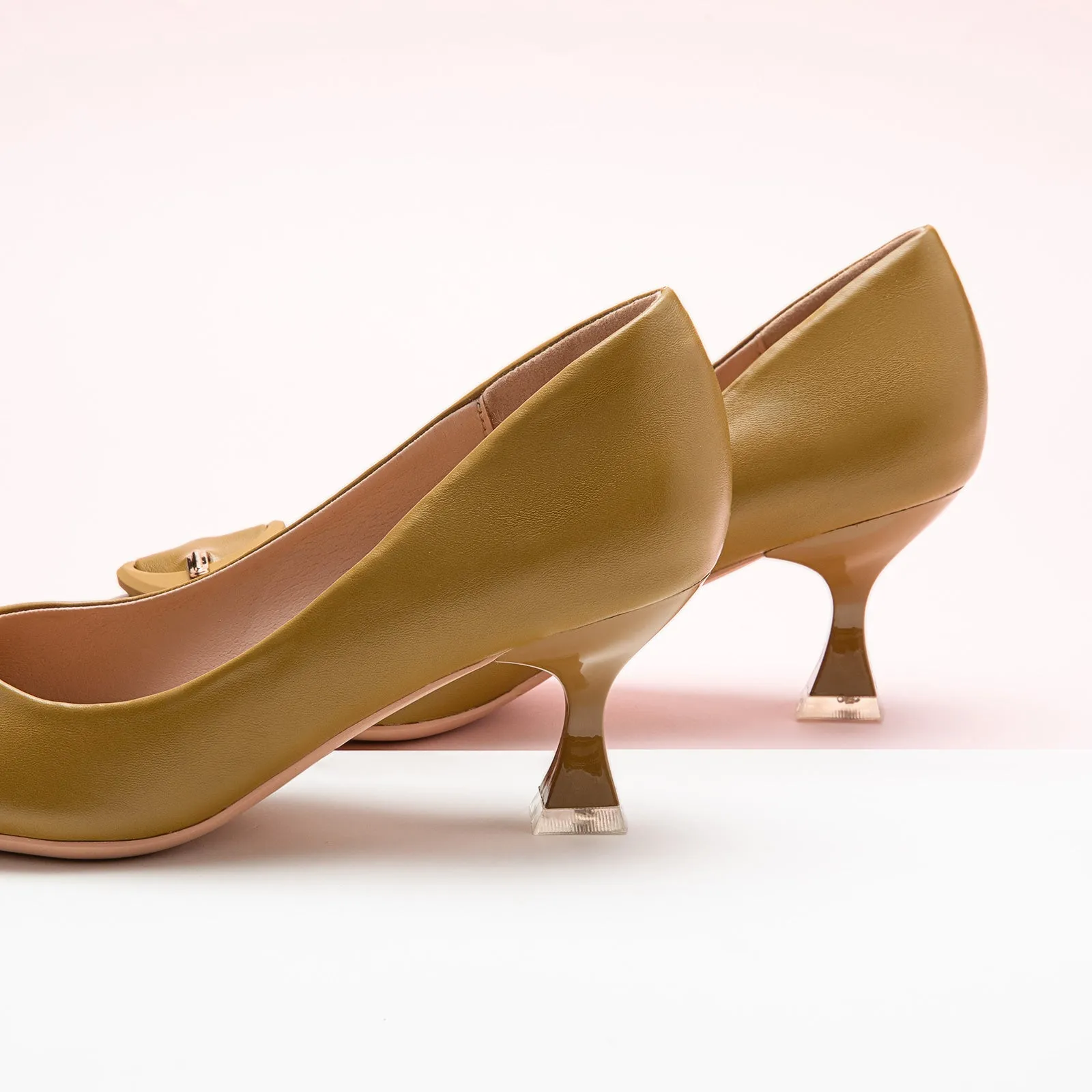 C Buckle Kitten Heel Women Pumps
