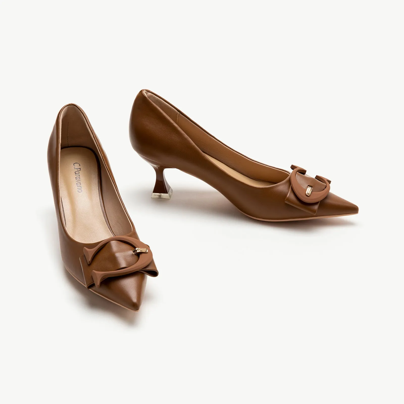 C Buckle Kitten Heel Women Pumps
