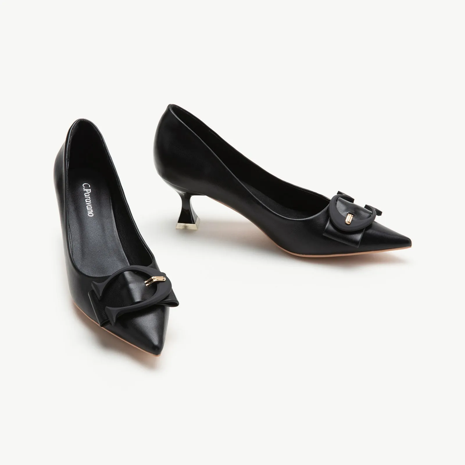 C Buckle Kitten Heel Women Pumps