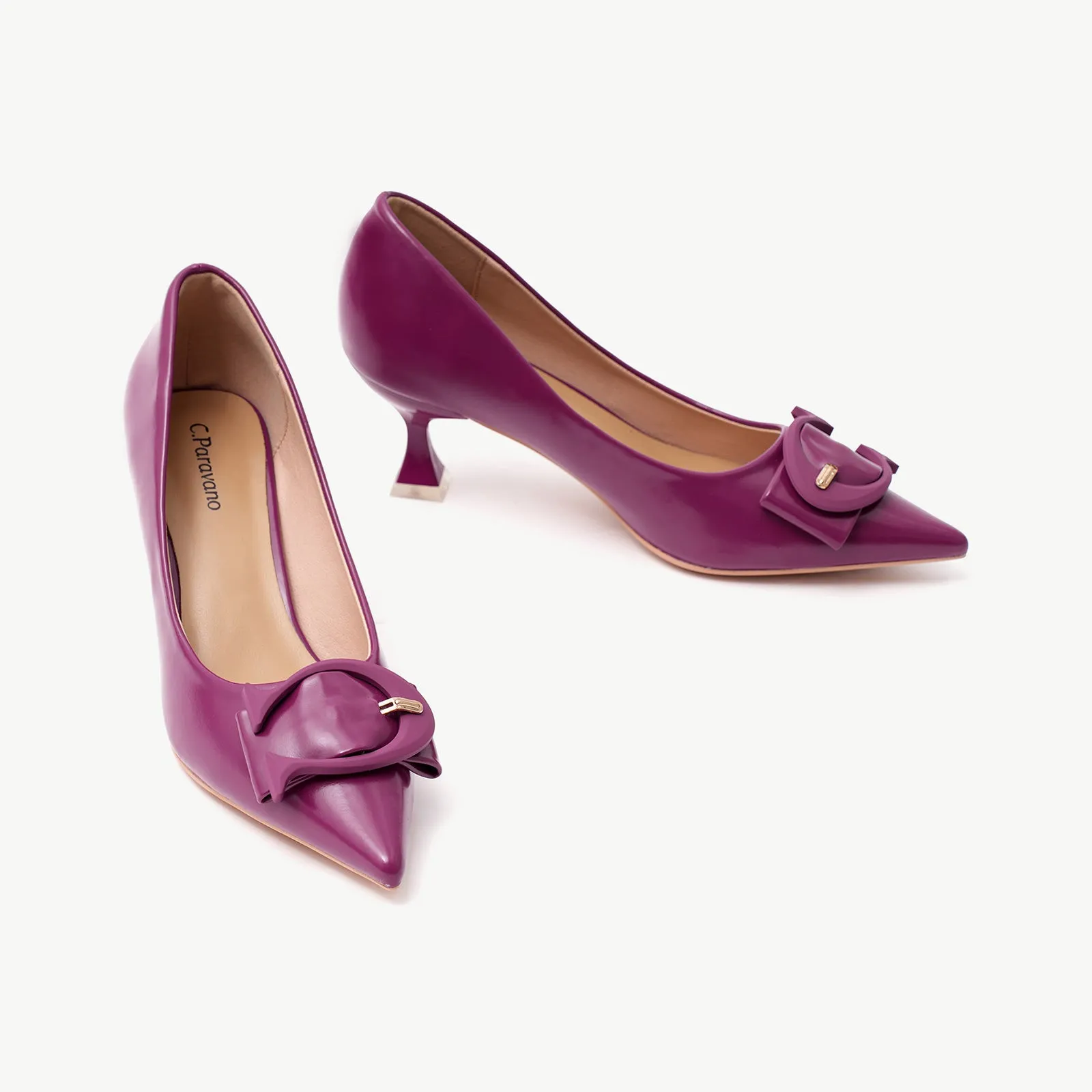 C Buckle Kitten Heel Women Pumps
