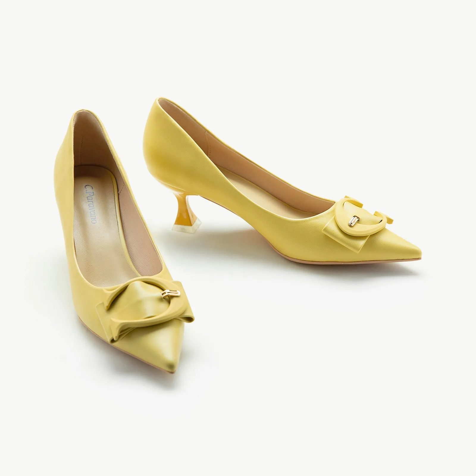 C Buckle Kitten Heel Women Pumps