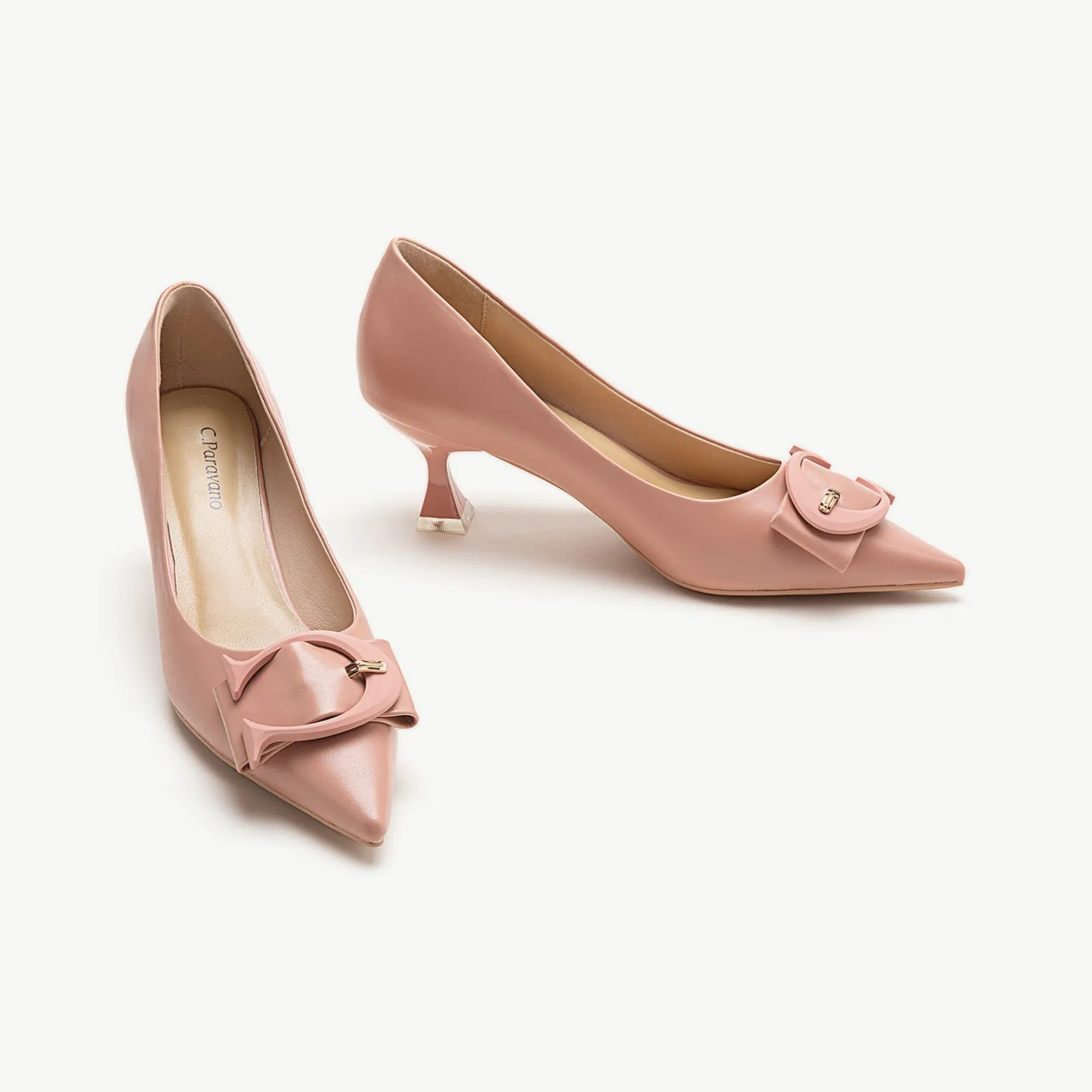 C Buckle Kitten Heel Women Pumps