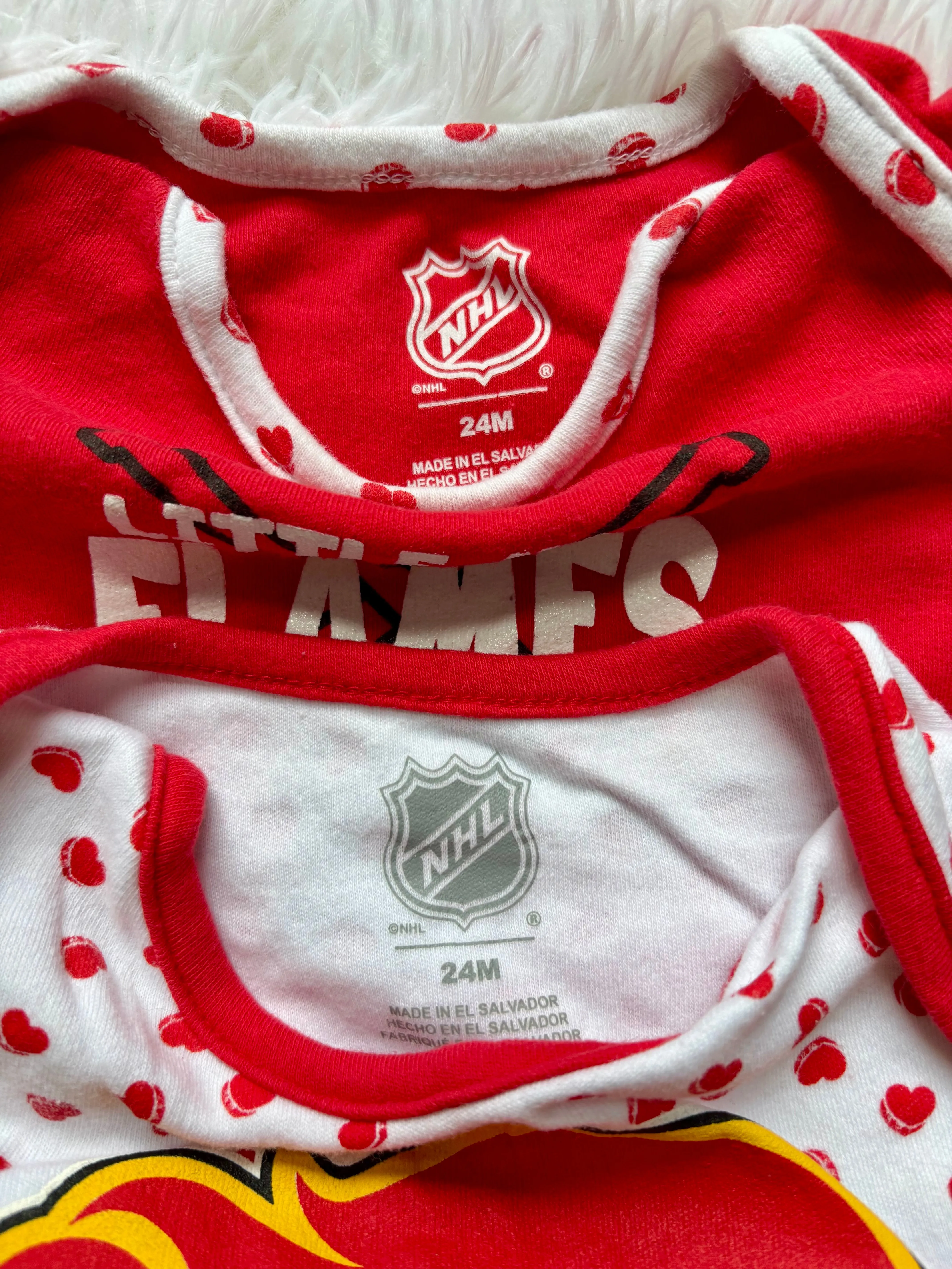 Calgary Flames onesie rompers, 24 months, 2 pack, Kids 24 Month (18-24M)