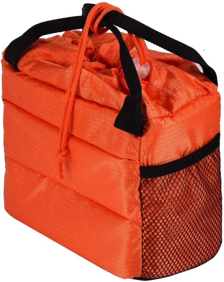 Camera Bag, Camera Insert Bag, Shockproof Camera Hand Bag, with Convenient Drawstring and Removable Padded(Orange)