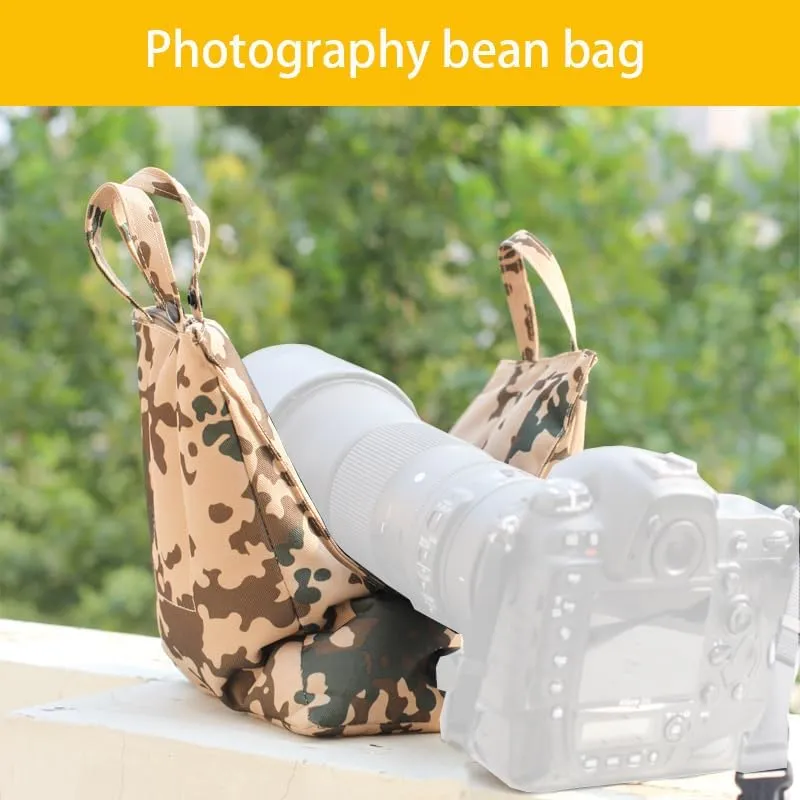 Camera lens bean bag Photographic Bean Bag Empty For Hunting Animal Photo Shooting Convenient Cool Camouflage Wildlife Bird Watching Empty Bag (Desert)