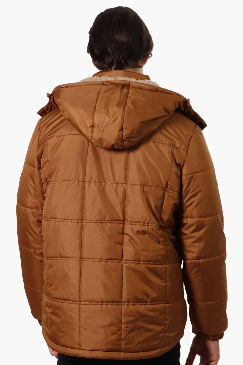 Canada Work Gear 4 Pocket Sherpa Lined Hood Bomber Jacket - Brown