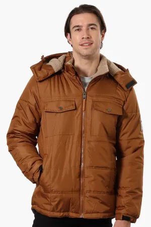 Canada Work Gear 4 Pocket Sherpa Lined Hood Bomber Jacket - Brown