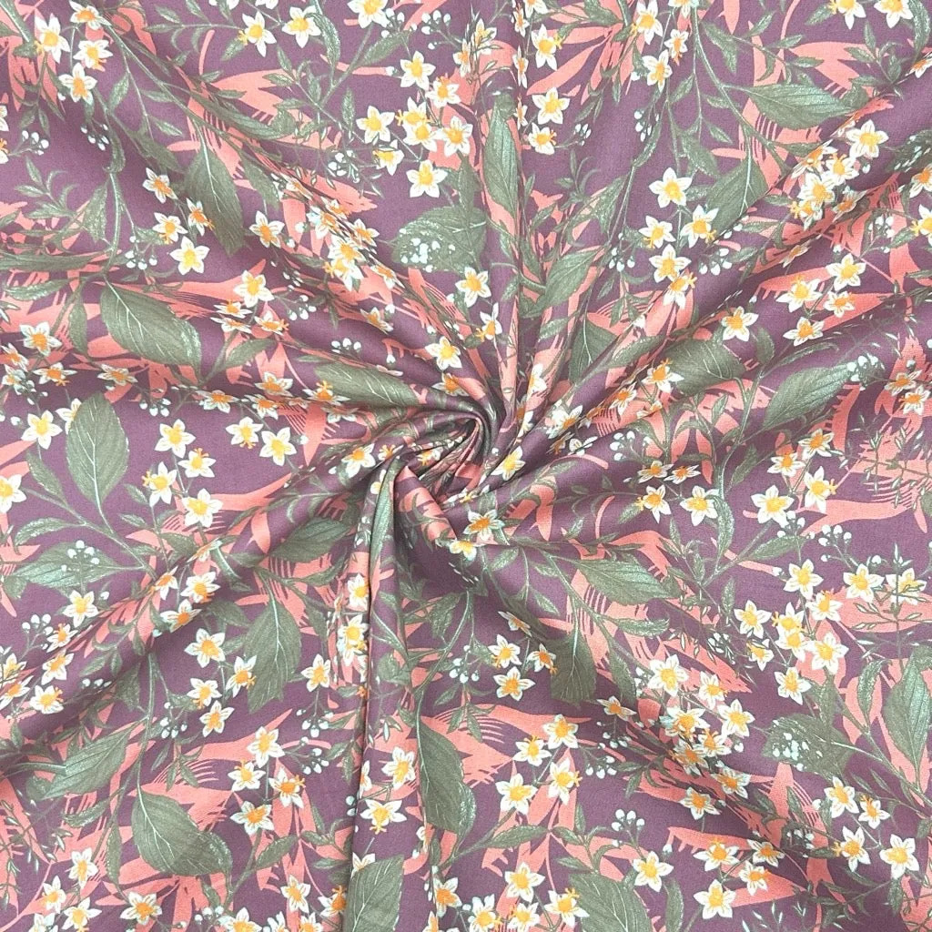Charming Bouquets Stretch Cotton Poplin Fabric