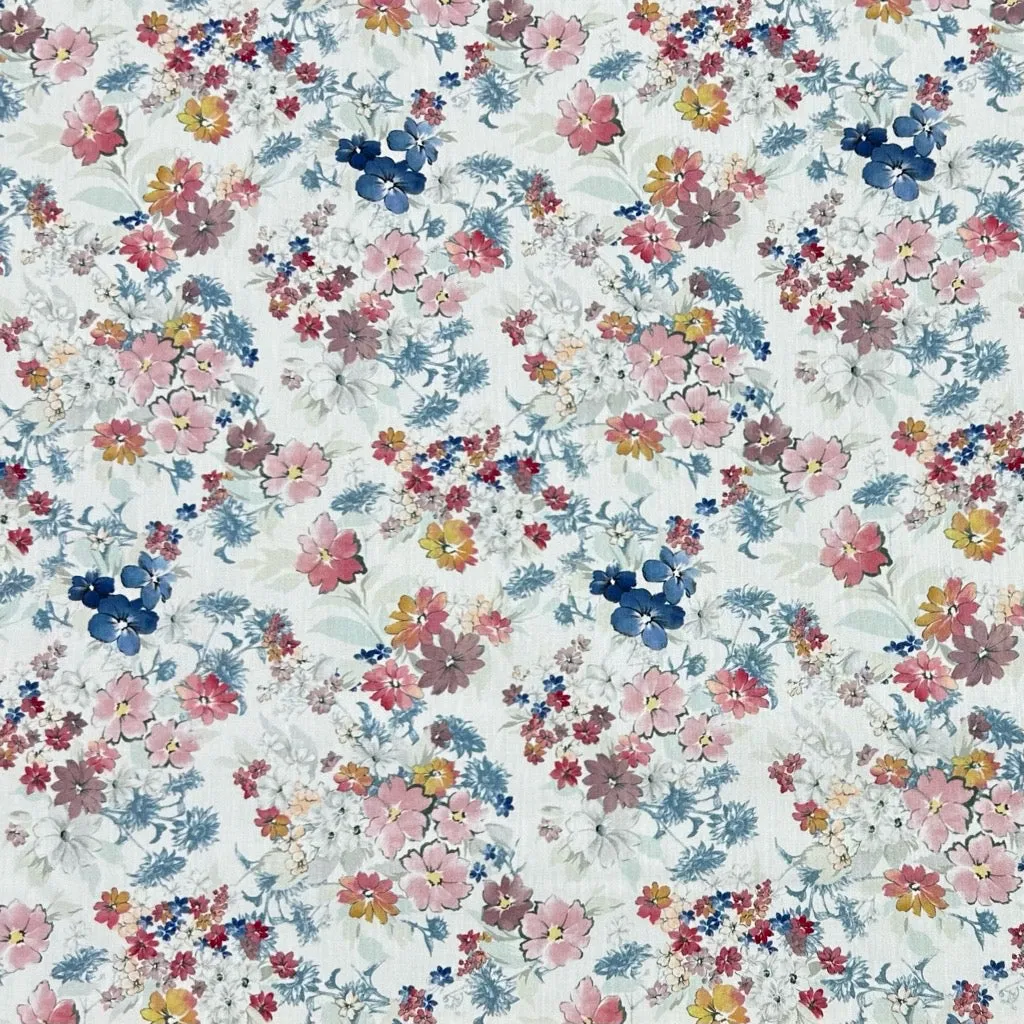 Charming Flowers Rose & Hubble Cotton Poplin Fabric