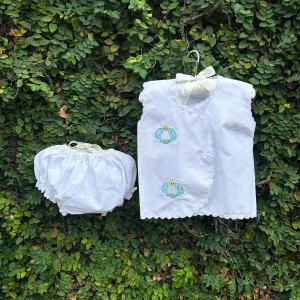 Charming Hand-Embroidered Newborn Dress Set