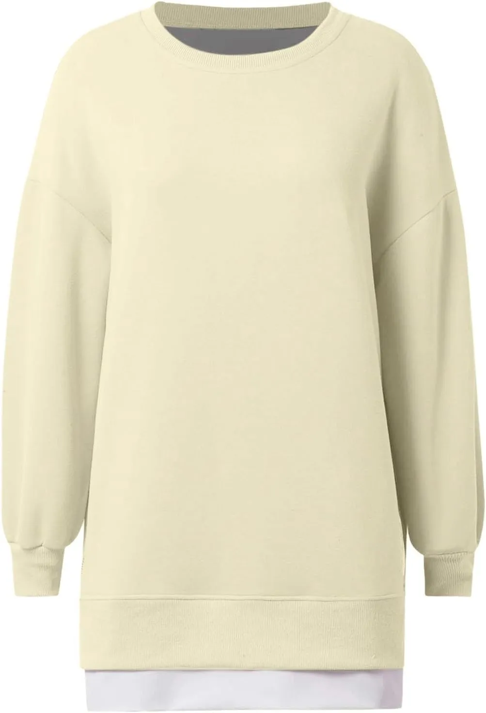 Chic Me Womens Long Sleeve Zipper Slit Sweatshirt Casual Loose Oversized Pullover Zipper Trendy Hoodies