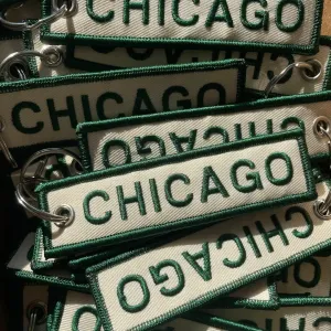 Chicago Embroidered Keychain