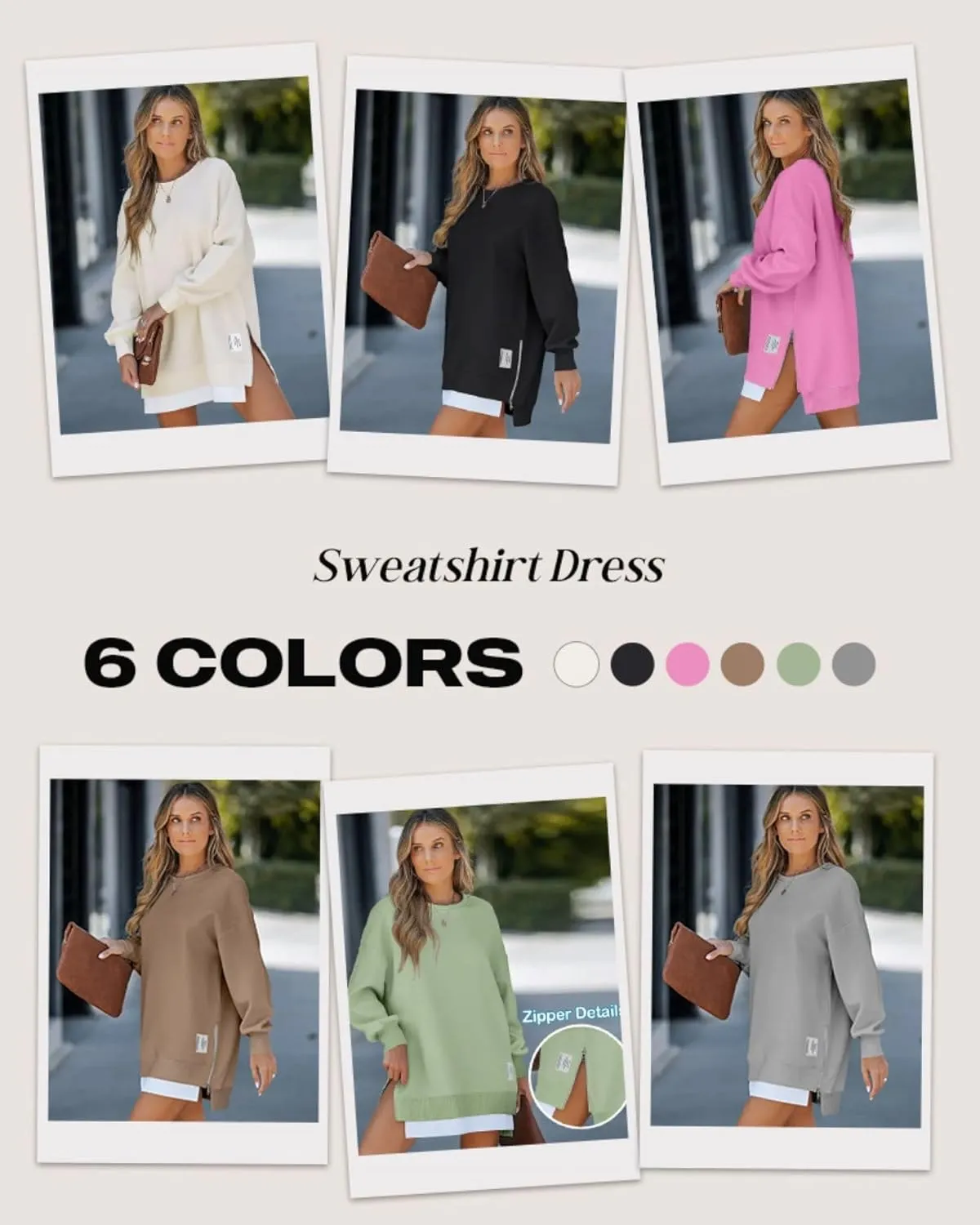 CHICME BEST SHOPPING DEALS Chic Me Women's Casual Crew Neck Sweatshirt Oversized Long Sleeve Pullover Tops