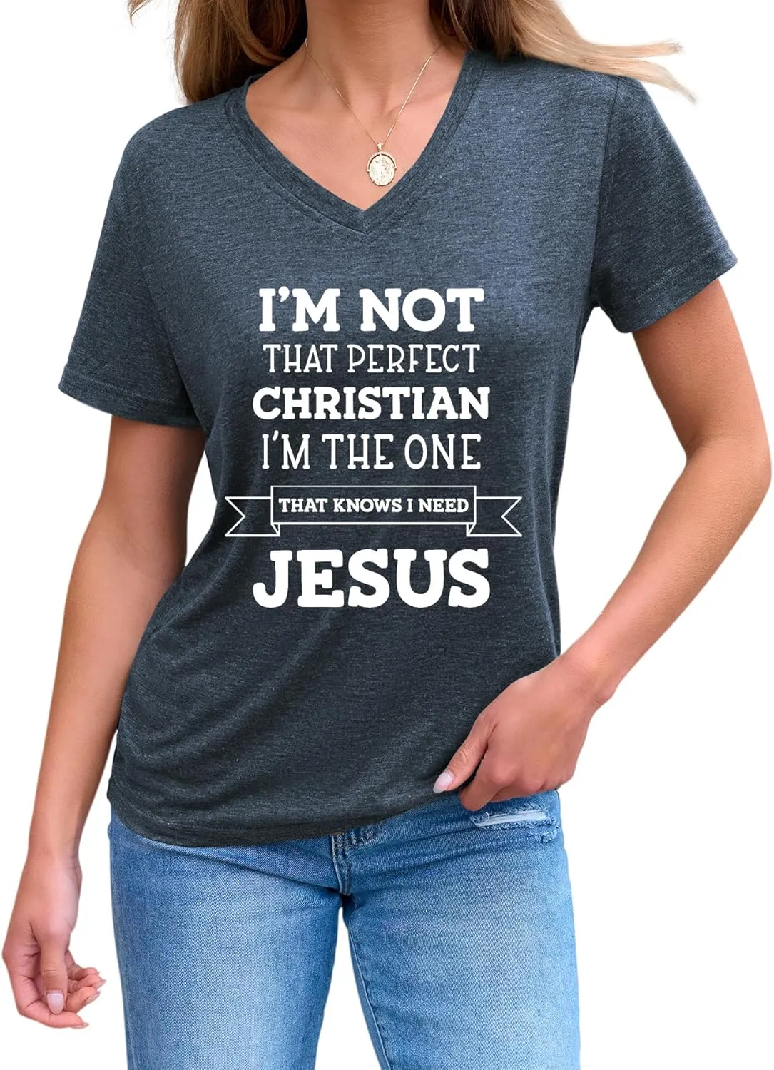 Christian T Shirts for Women I Need Jesus Shirt Funny Graphic Religious Tees Faith Inspirational Tshirts Casual Tops