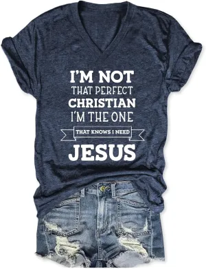 Christian T Shirts for Women I Need Jesus Shirt Funny Graphic Religious Tees Faith Inspirational Tshirts Casual Tops