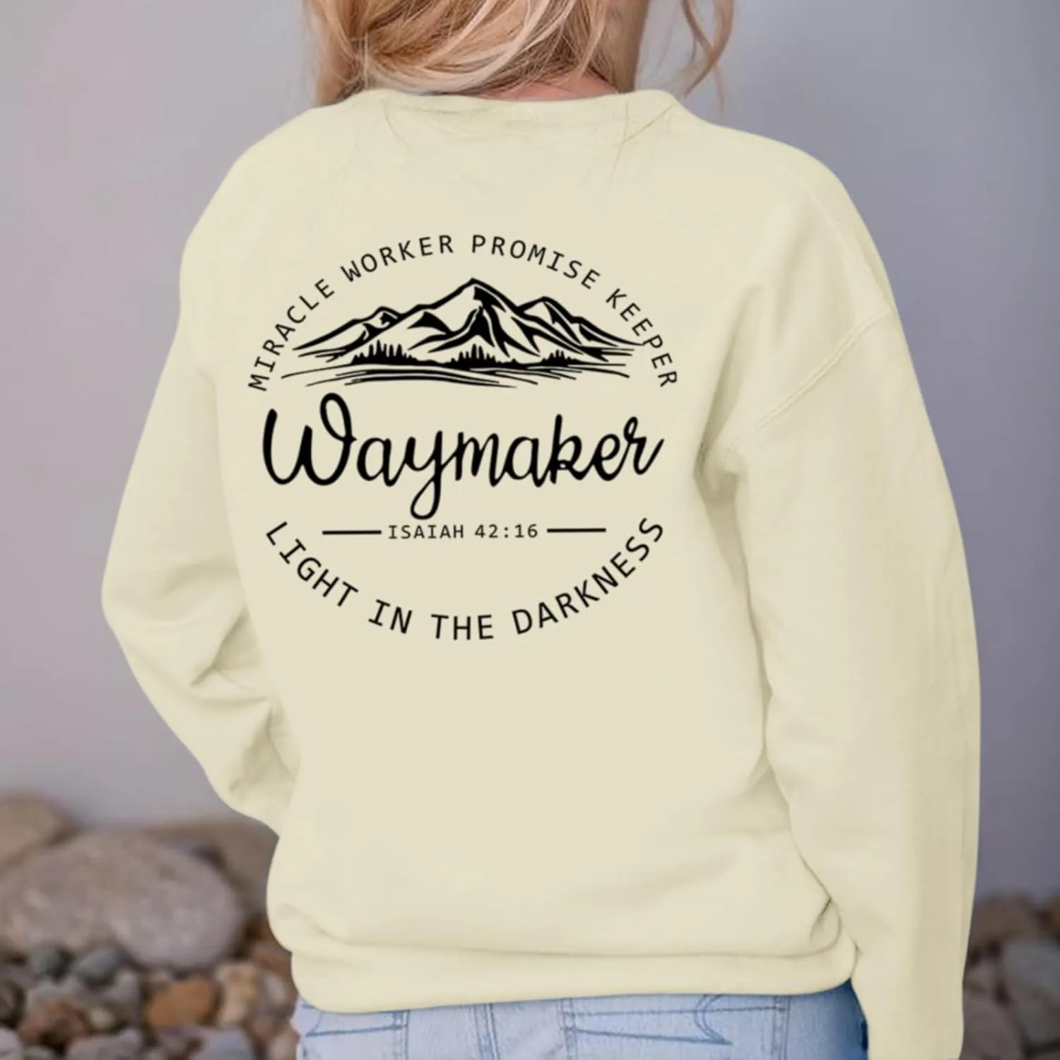 Christian Waymaker Sweatshirts For Women Religious Faith Sweatshirt Womens Graphic Soft Crewneck Long Sleeve Shirts