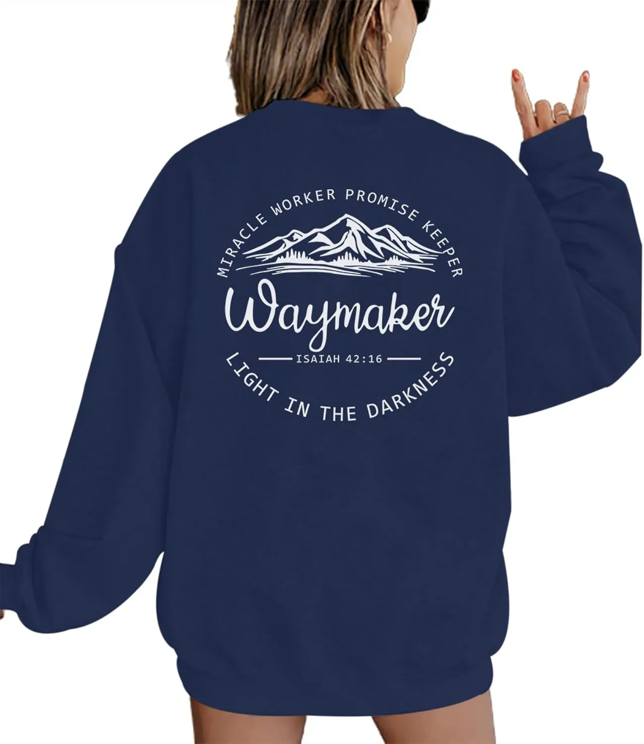 Christian Waymaker Sweatshirts For Women Religious Faith Sweatshirt Womens Graphic Soft Crewneck Long Sleeve Shirts