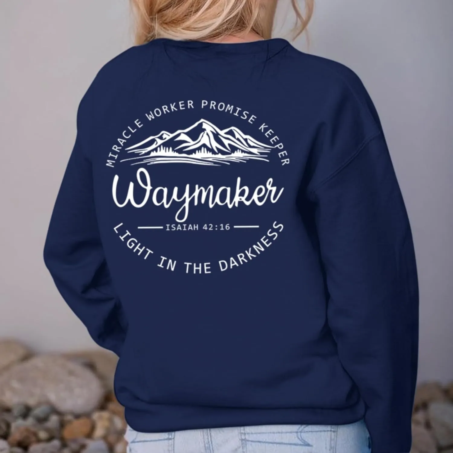 Christian Waymaker Sweatshirts For Women Religious Faith Sweatshirt Womens Graphic Soft Crewneck Long Sleeve Shirts