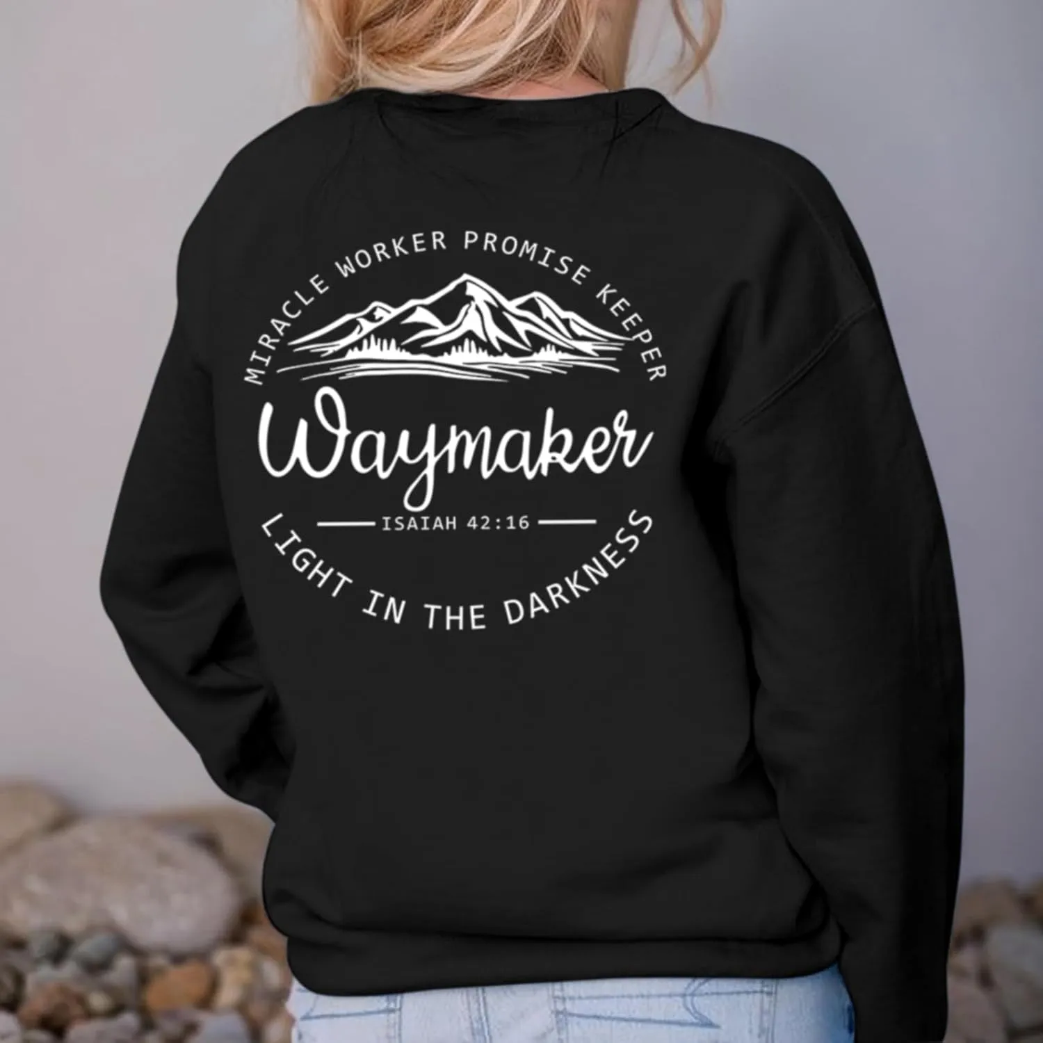 Christian Waymaker Sweatshirts For Women Religious Faith Sweatshirt Womens Graphic Soft Crewneck Long Sleeve Shirts