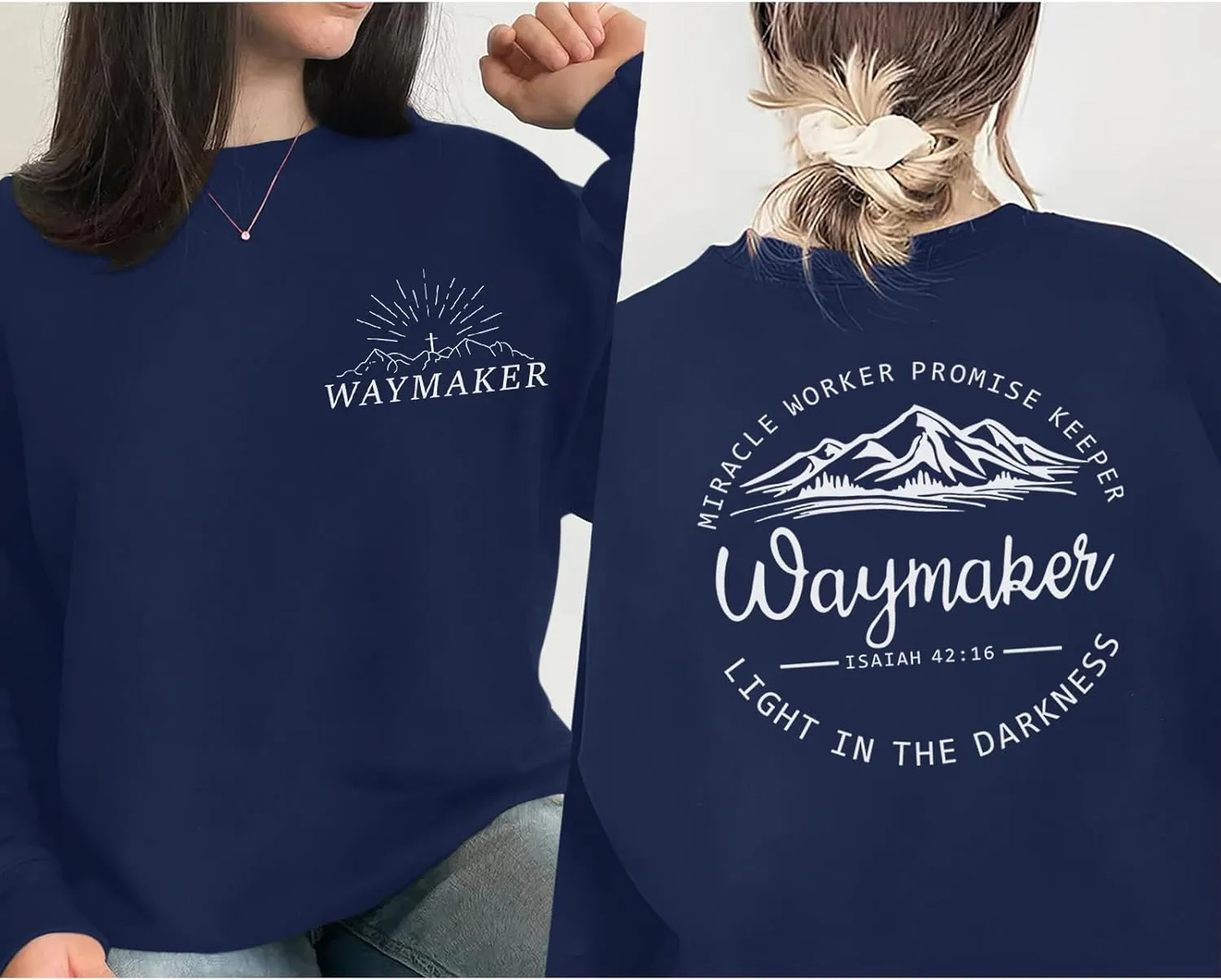 Christian Waymaker Sweatshirts For Women Religious Faith Sweatshirt Womens Graphic Soft Crewneck Long Sleeve Shirts