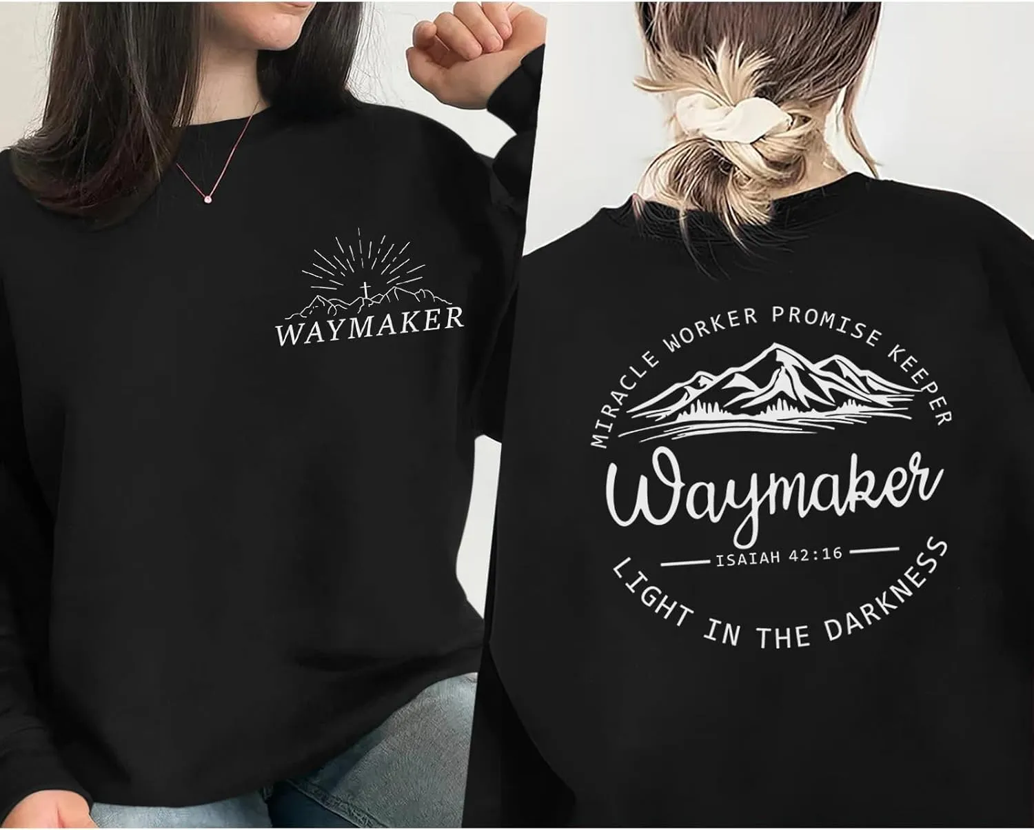 Christian Waymaker Sweatshirts For Women Religious Faith Sweatshirt Womens Graphic Soft Crewneck Long Sleeve Shirts
