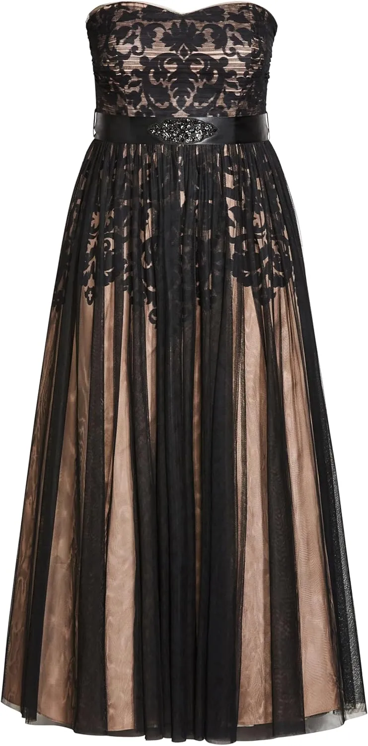 City Chic Women's Plus Size Dress - Embroidered Tulle Maxi