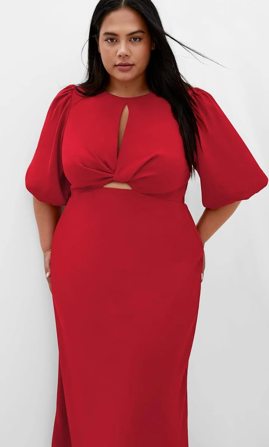 City Chic Women's Plus Size Dress - INES Puff Twist