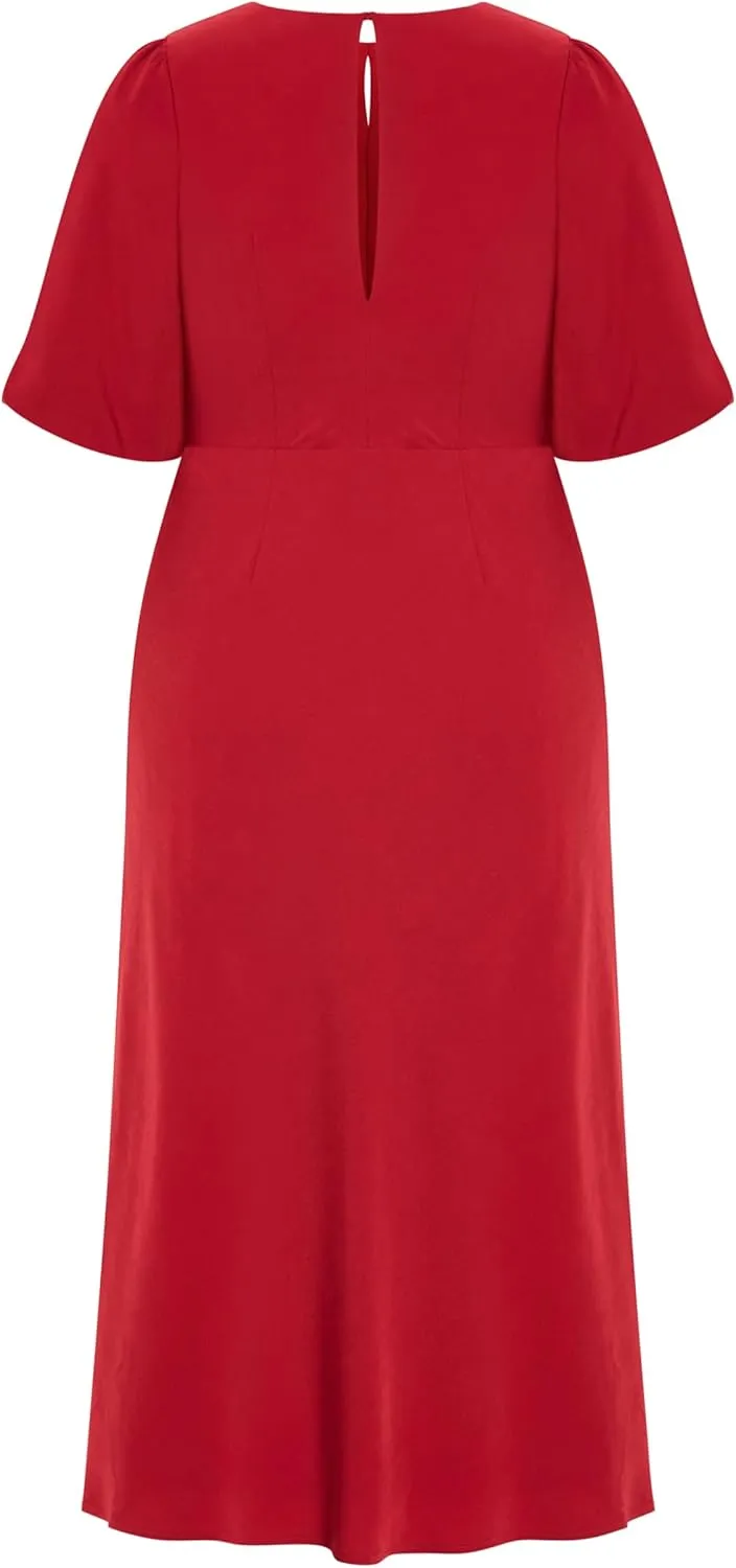 City Chic Women's Plus Size Dress - INES Puff Twist