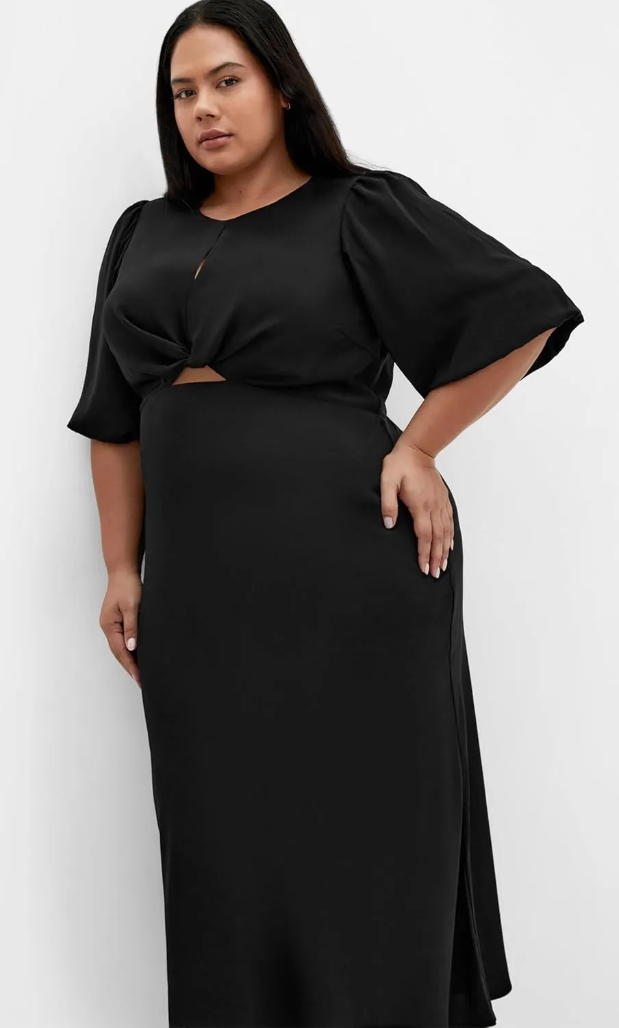 City Chic Women's Plus Size Dress - INES Puff Twist