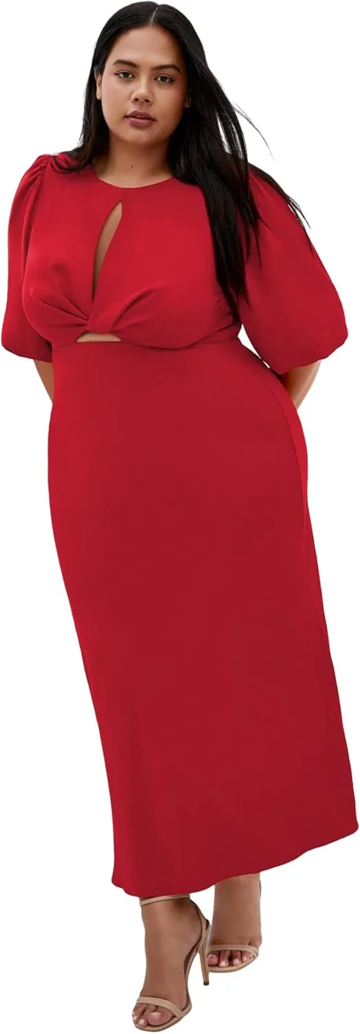 City Chic Women's Plus Size Dress - INES Puff Twist