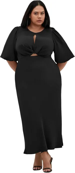 City Chic Women's Plus Size Dress - INES Puff Twist