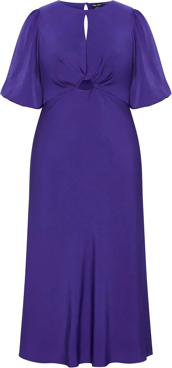 City Chic Women's Plus Size Dress - INES Puff Twist