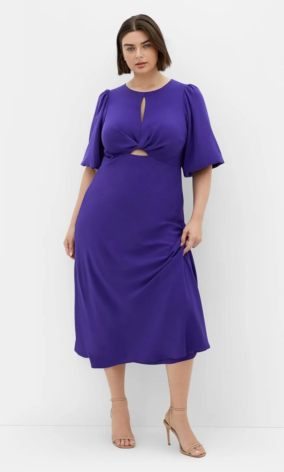 City Chic Women's Plus Size Dress - INES Puff Twist