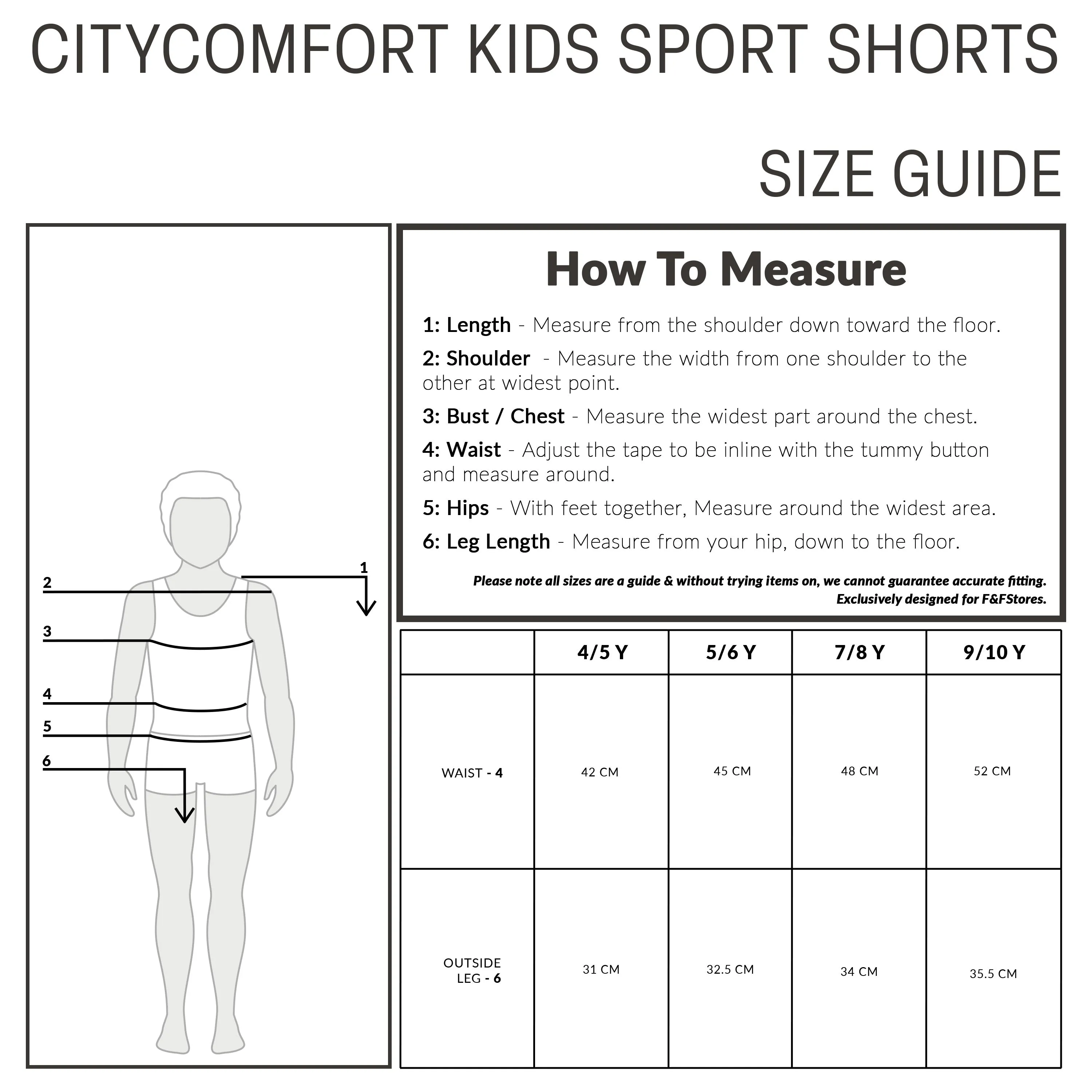 CityComfort Activewear Shorts for Kids, School PE Boys Shorts