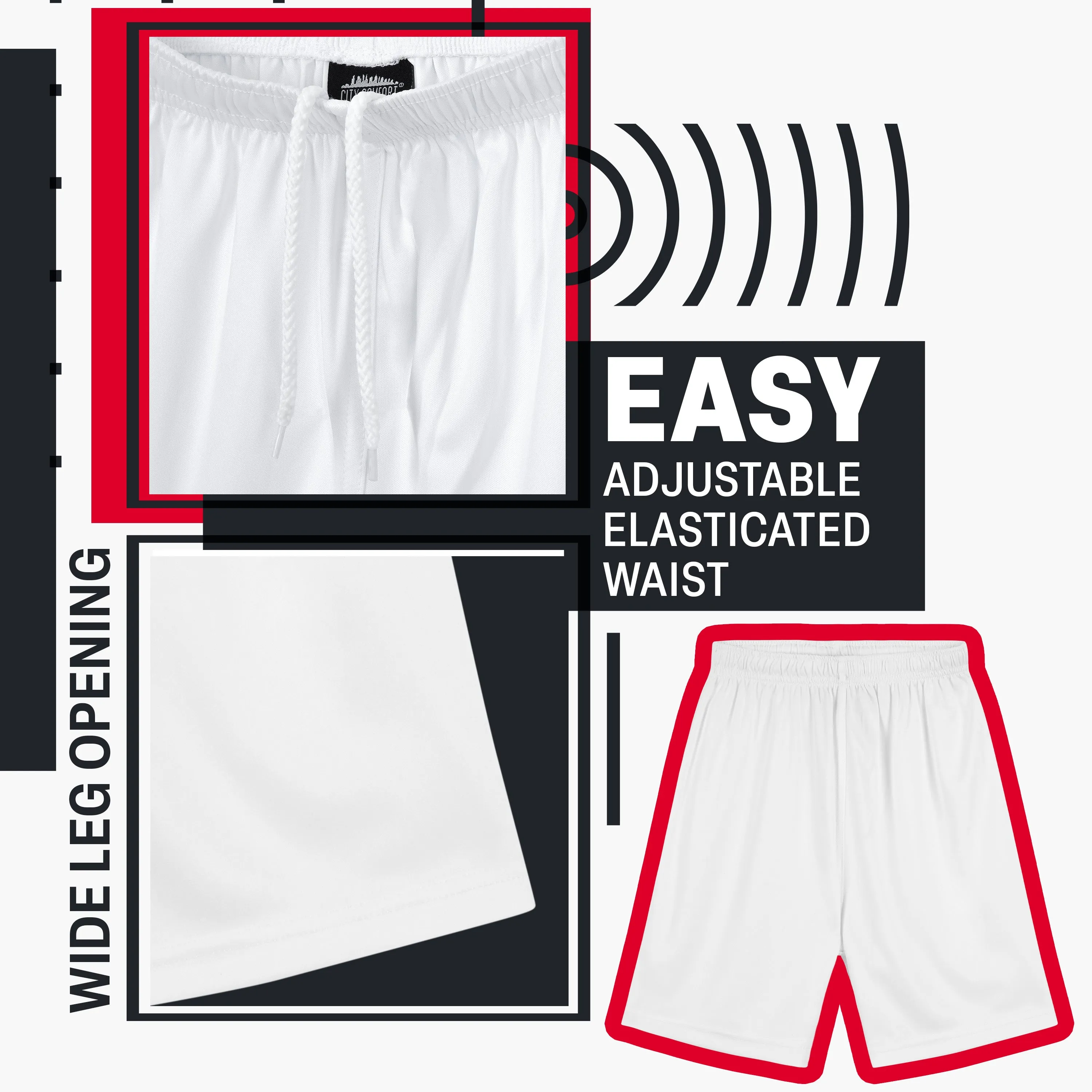 CityComfort Activewear Shorts for Kids, School PE Boys Shorts